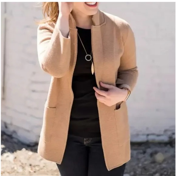 J. Crew Sweaters - J.Crew 365 Sophia Camel Color Merino Wool Sweater Blazer